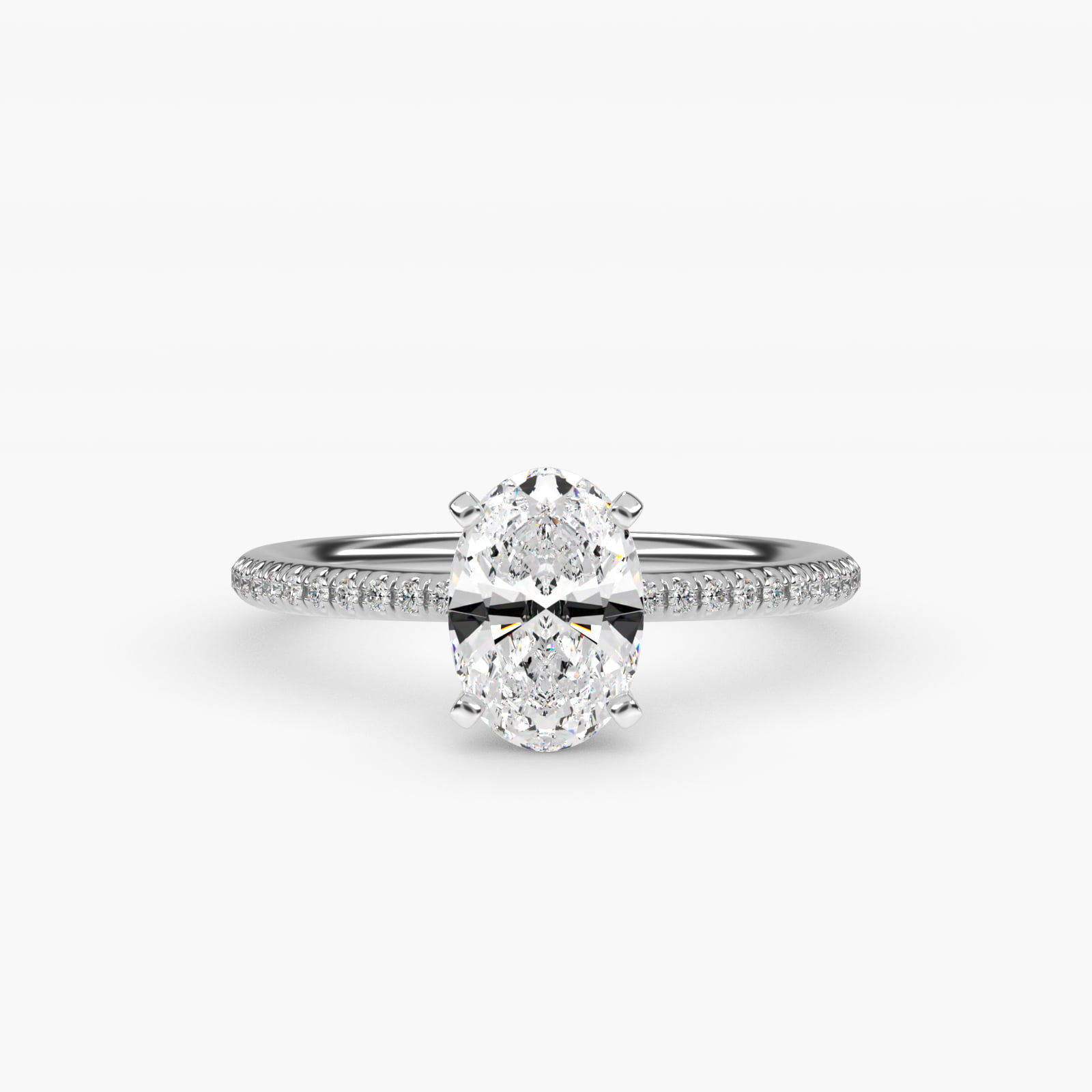 Pavé 0.63 CT Lab-Grown Ring in 14K White Gold