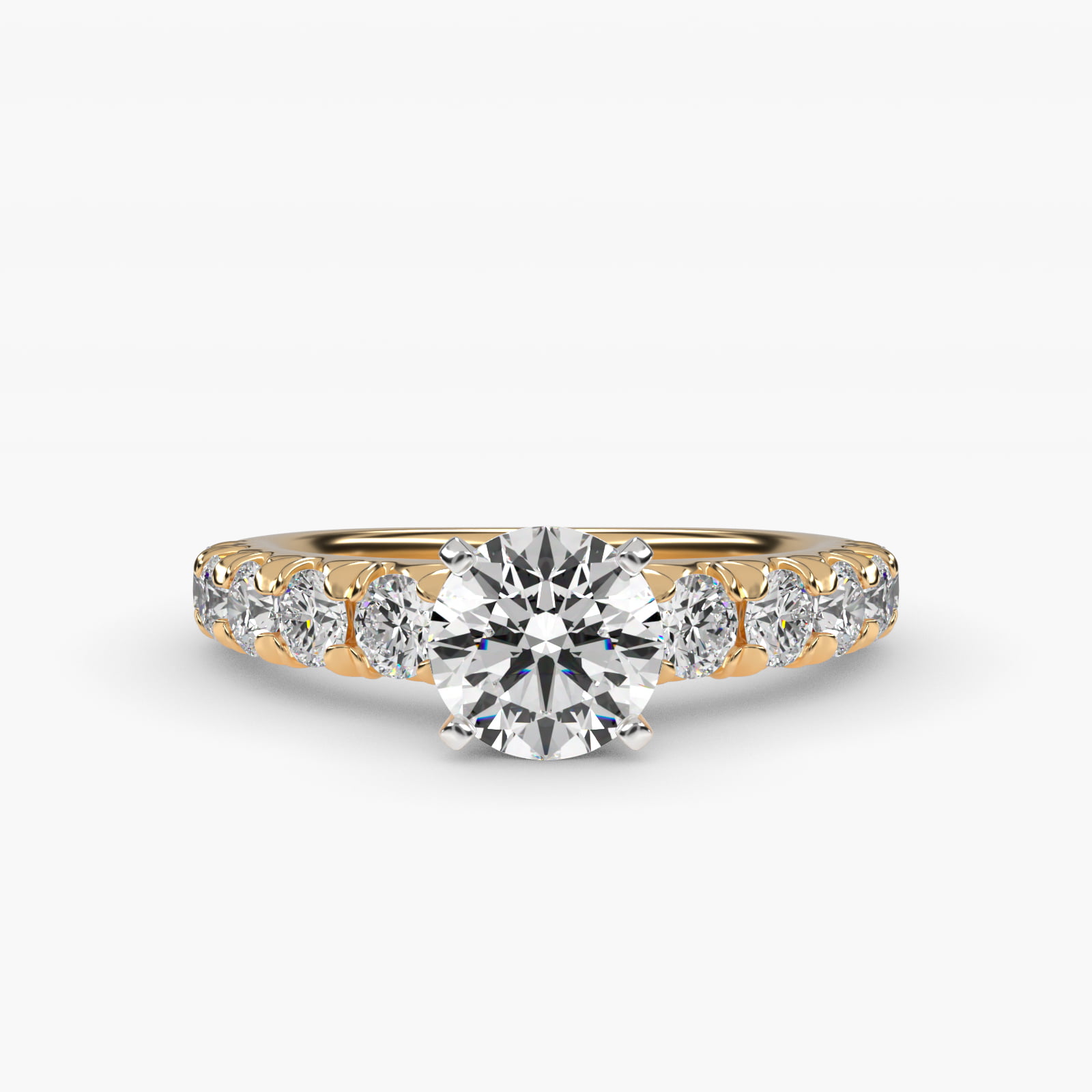 Pavé 1 CT Ring in 14K Yellow Gold