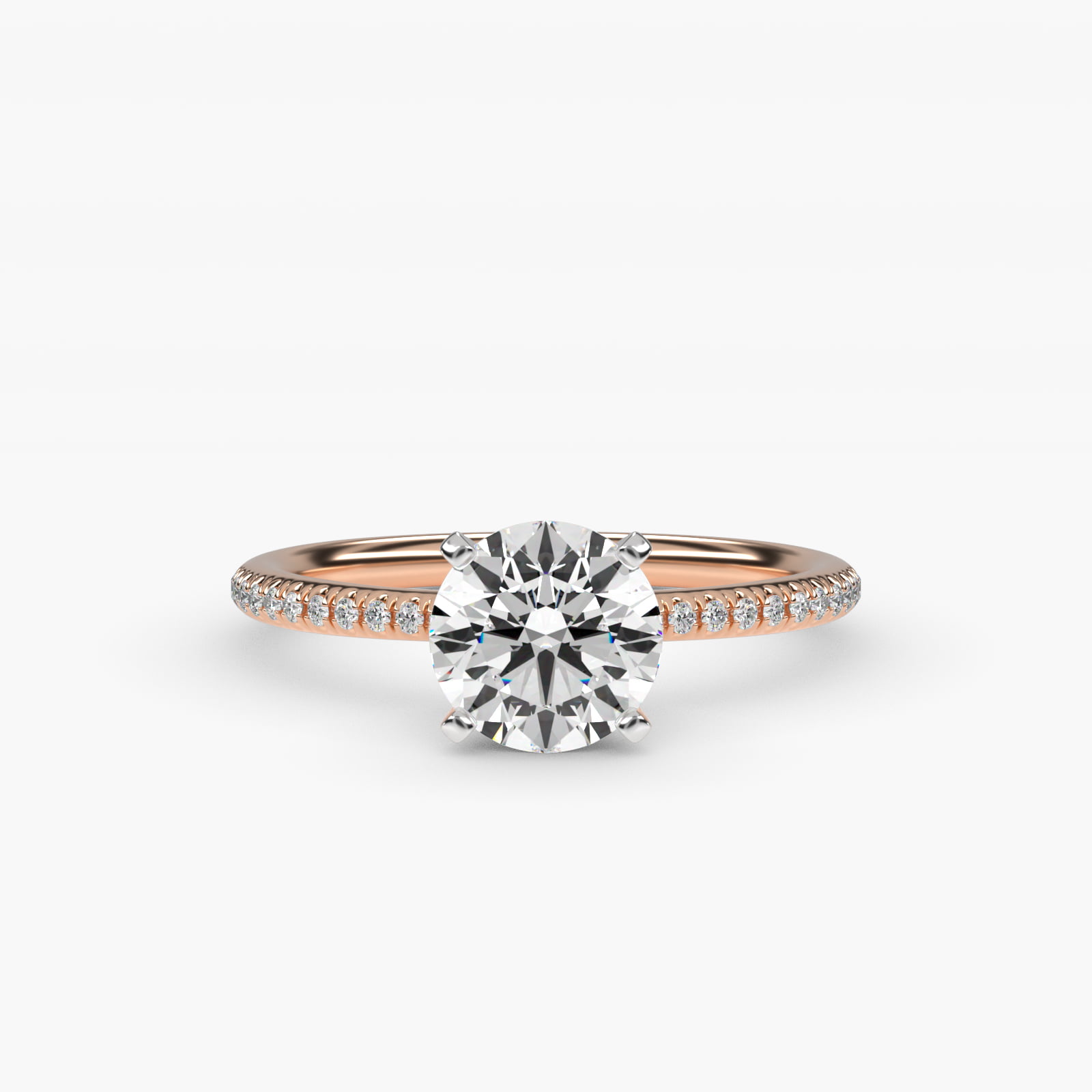 Pavé 0.1 CT Lab-Grown Ring in 14K Rose Gold