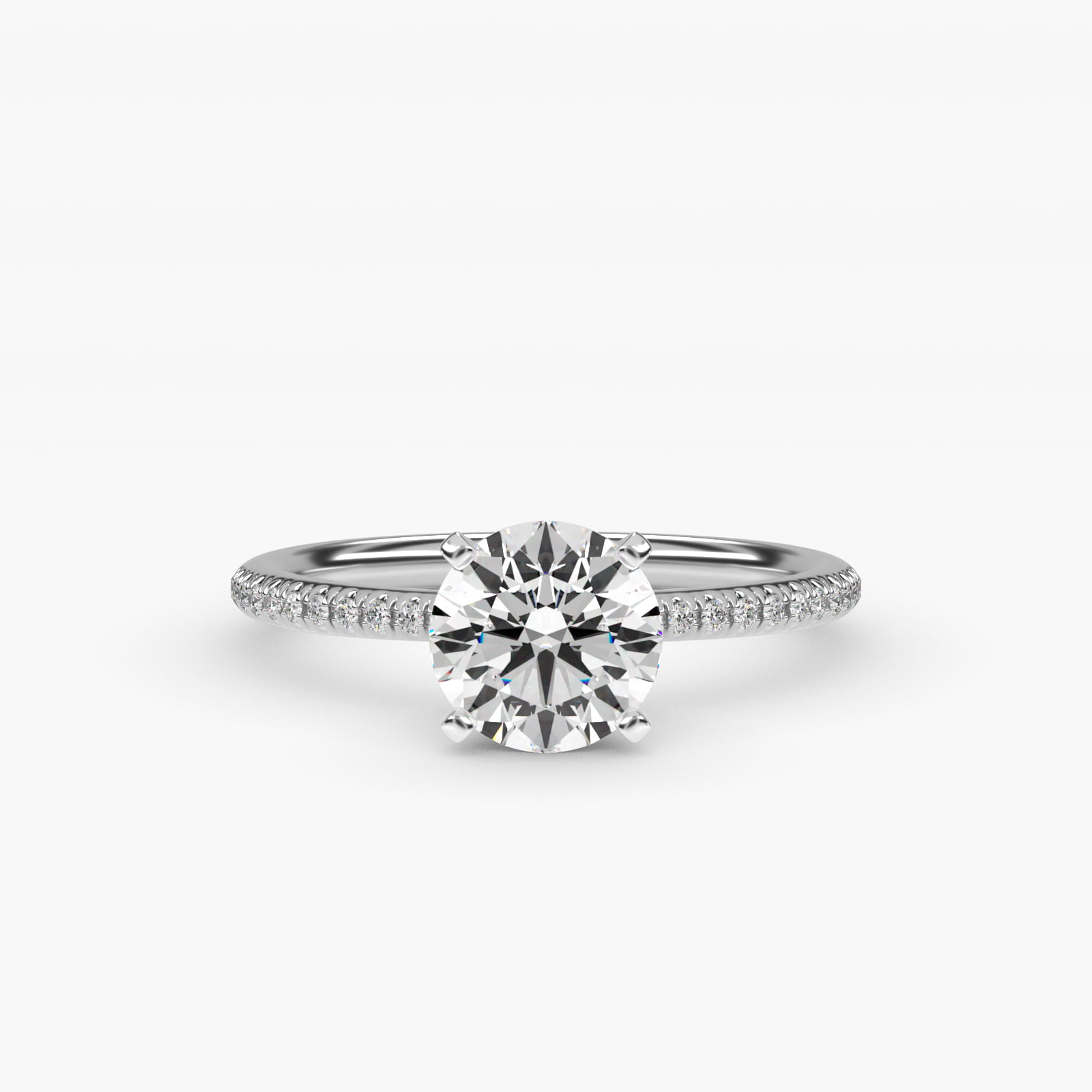Pavé 0.1 CT Lab-Grown Ring in 14K White Gold