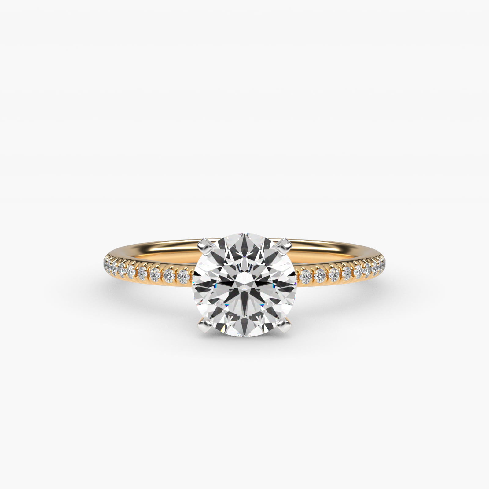 Pavé 0.1 CT Lab-Grown Ring in 14K Yellow Gold
