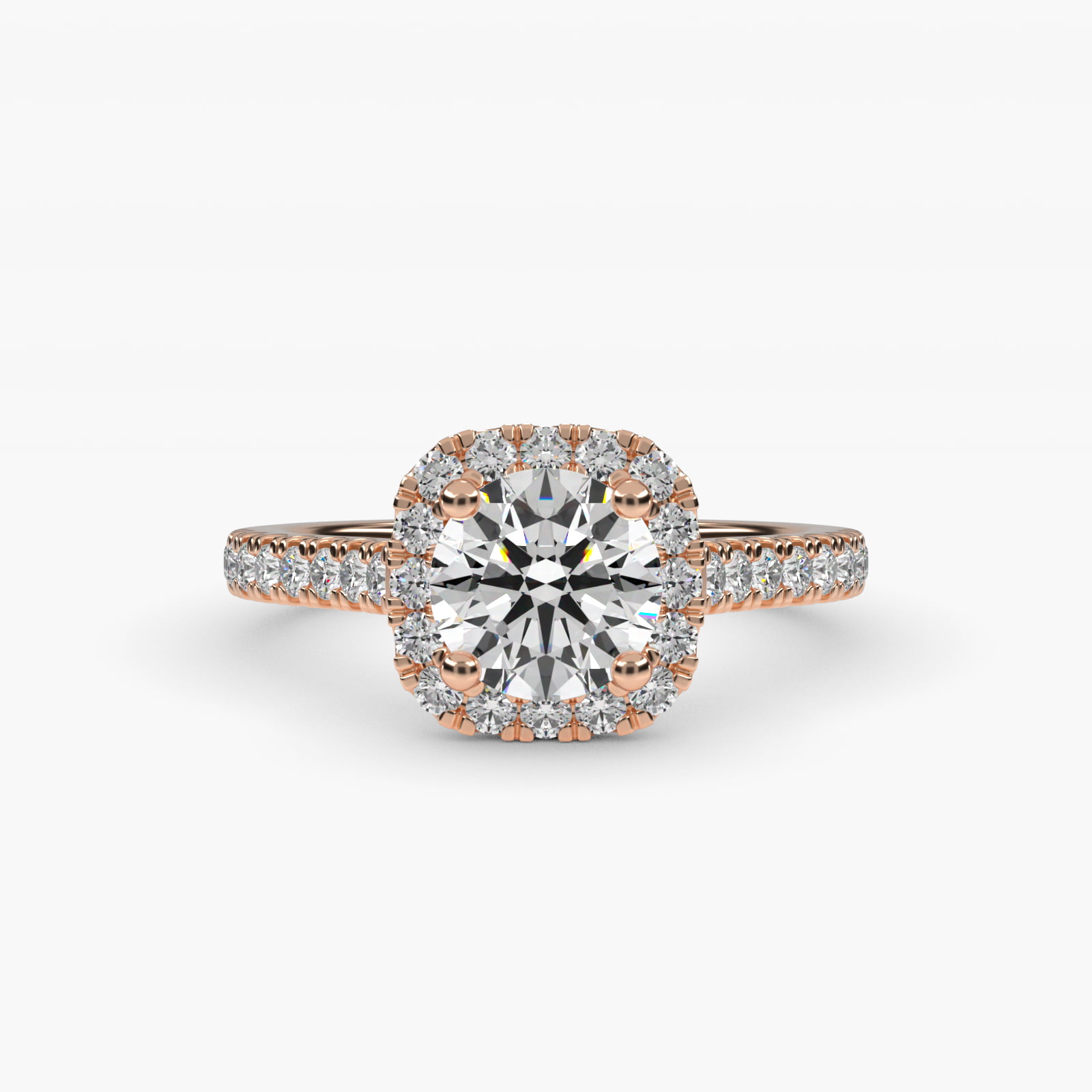 Halo 0.33 CT Ring in 14K Rose Gold