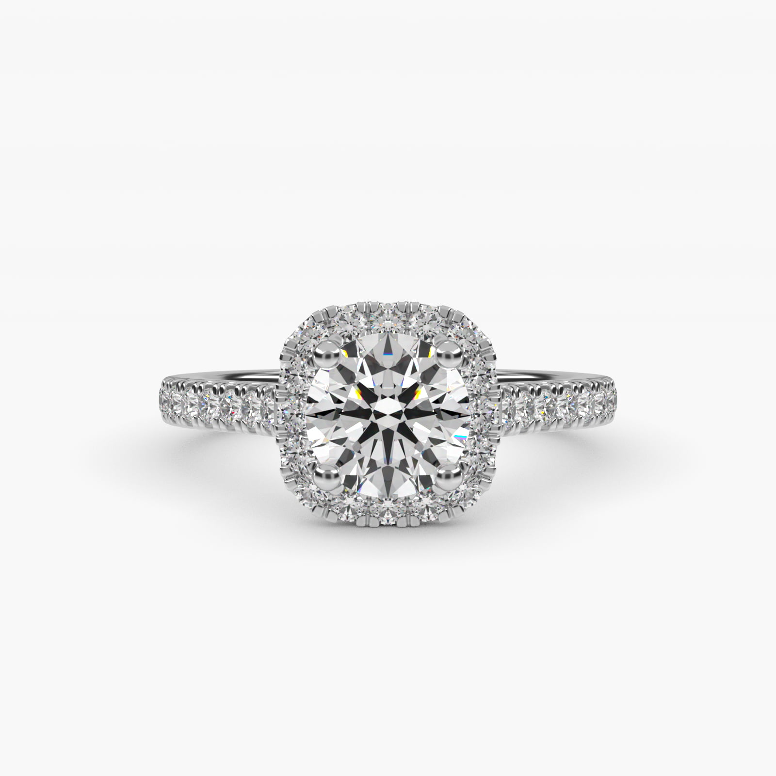 Halo 0.33 CT Ring in 14K White Gold