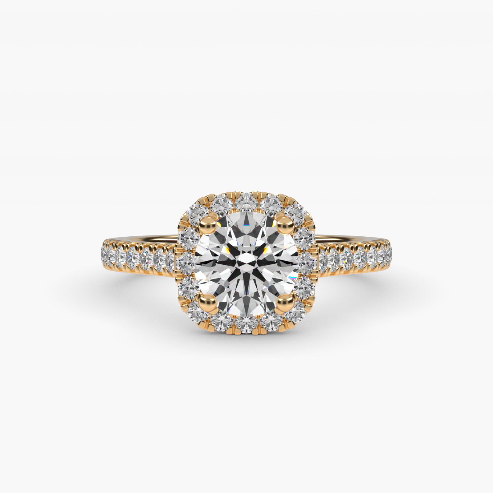 Halo 0.33 CT Ring in 14K Yellow Gold