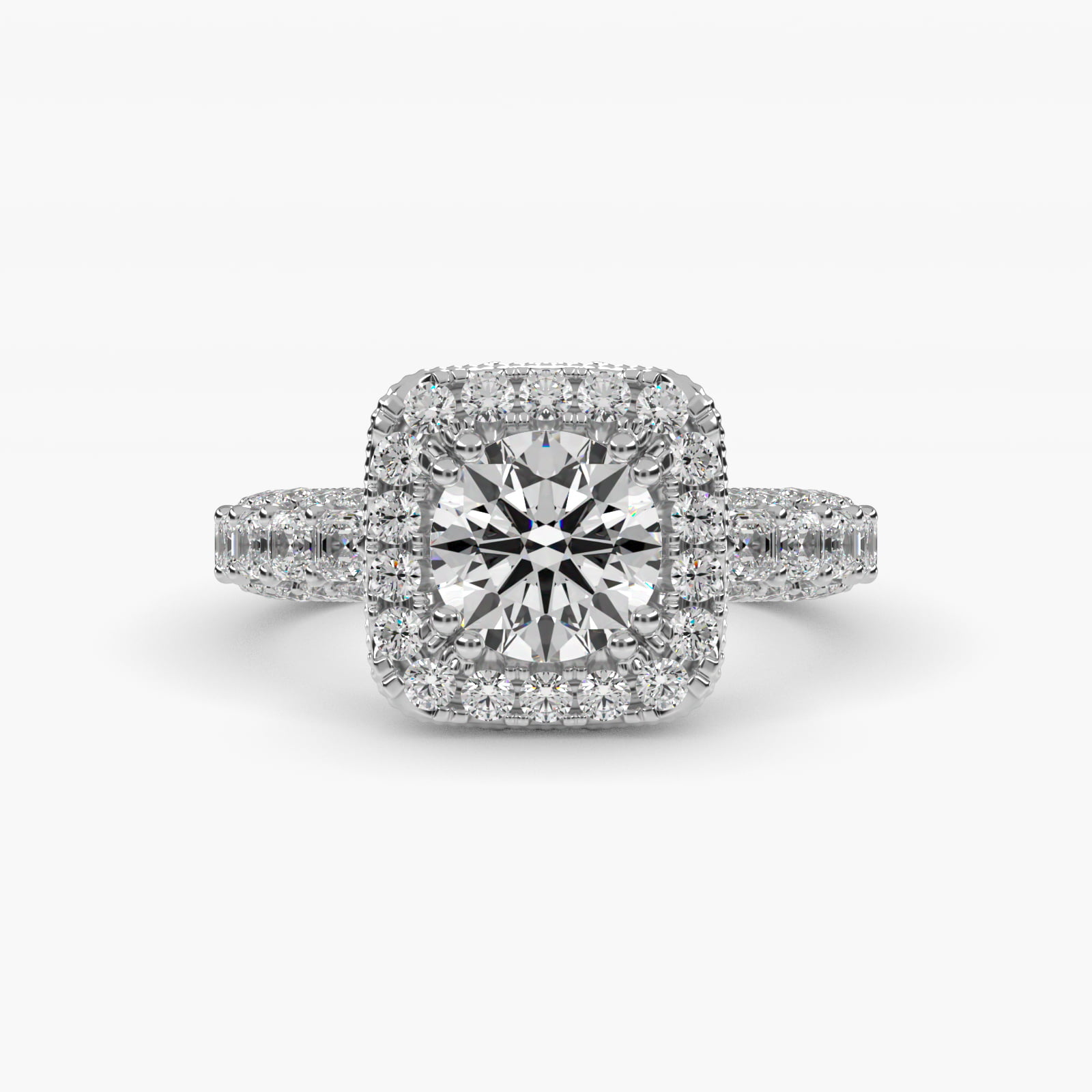 Halo 2 CT Ring in 14K White Gold