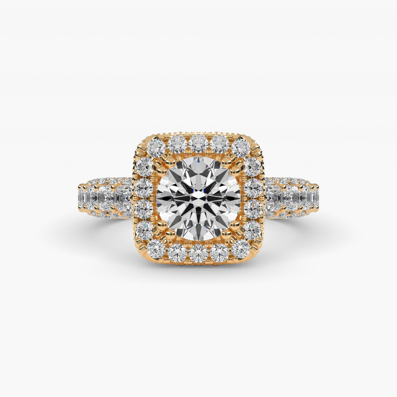 Halo 2 CT Ring in 14K Yellow Gold