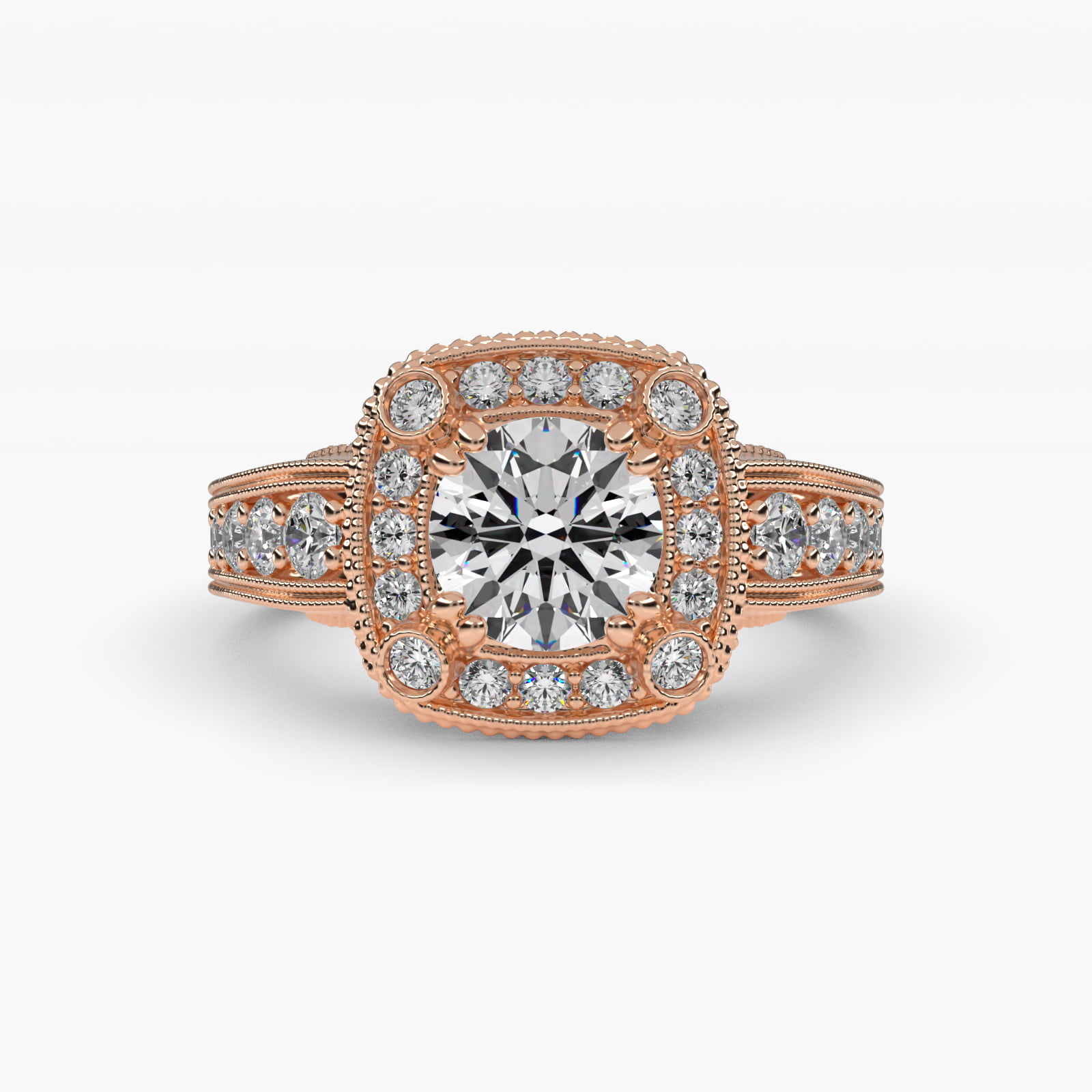 Halo 1.25 CT Ring in 14K Rose Gold