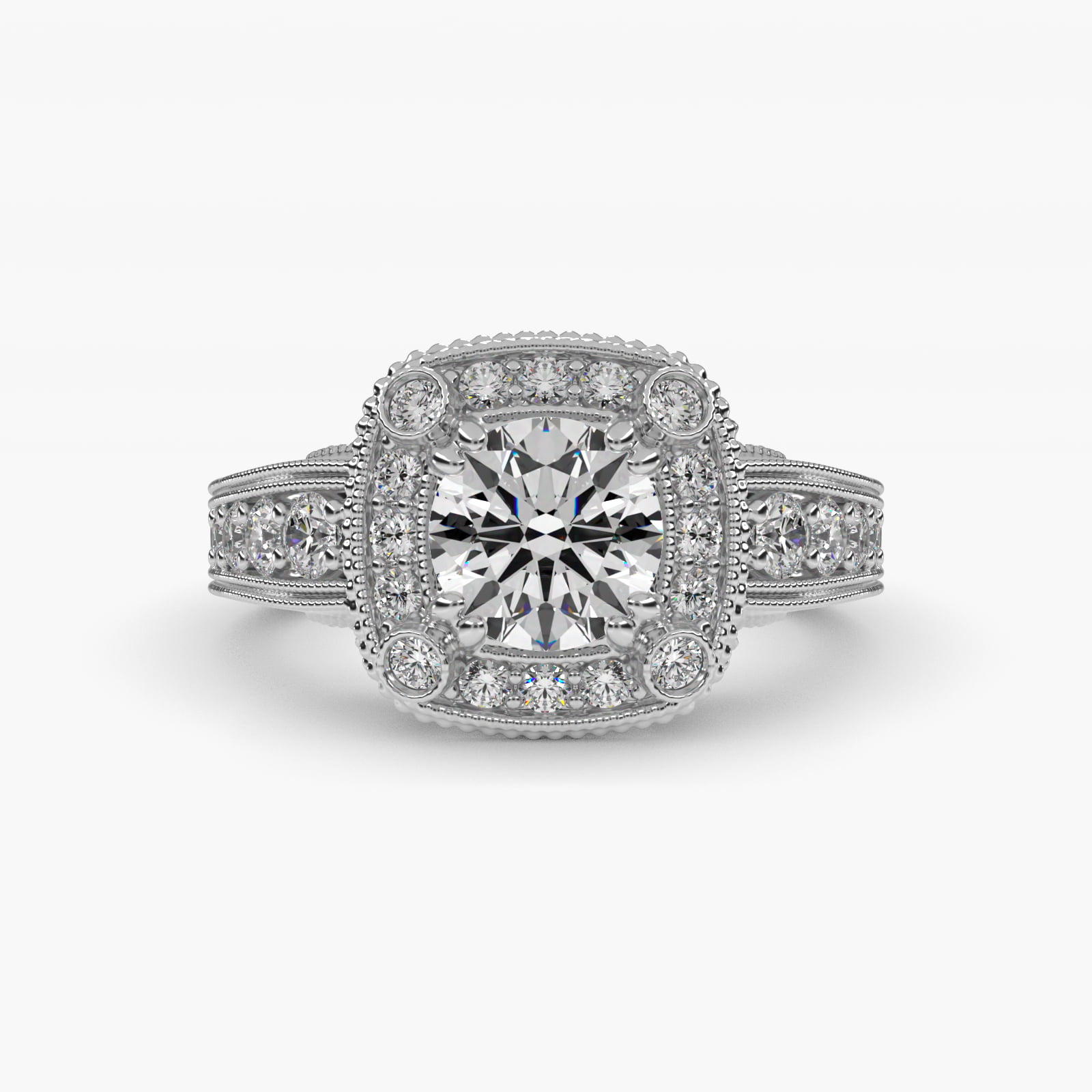 Halo 1.25 CT Ring in 14K White Gold