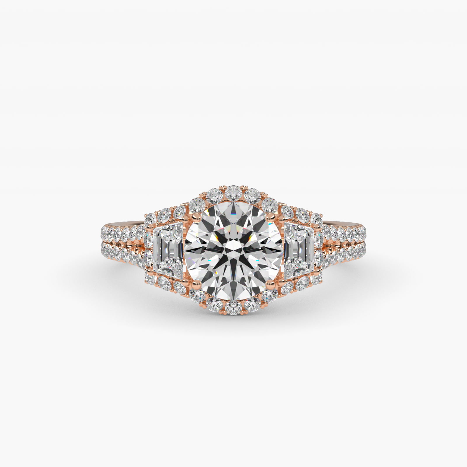 Halo 1.5 CT Ring in 14K Rose Gold