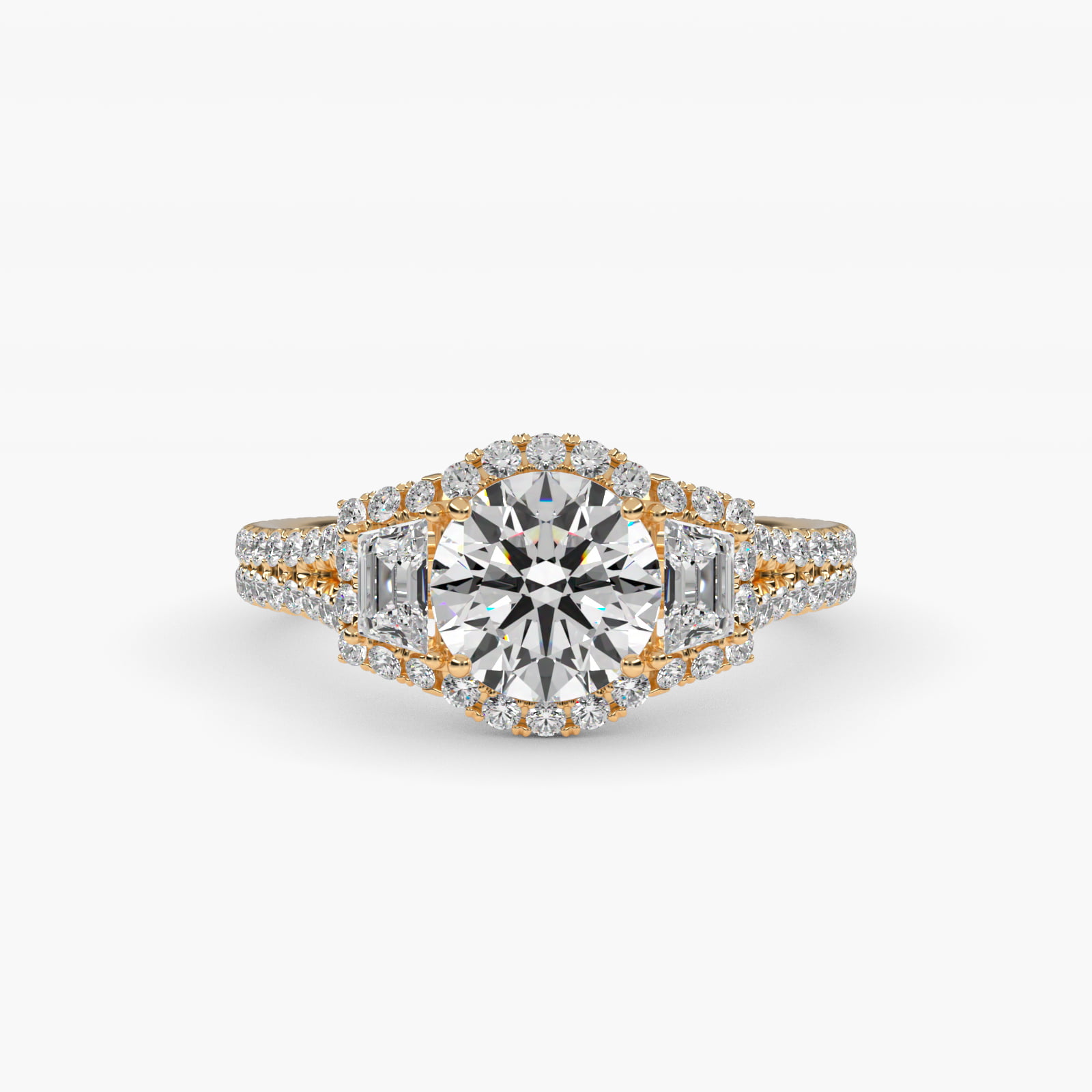 Halo 1.5 CT Ring in 14K Yellow Gold