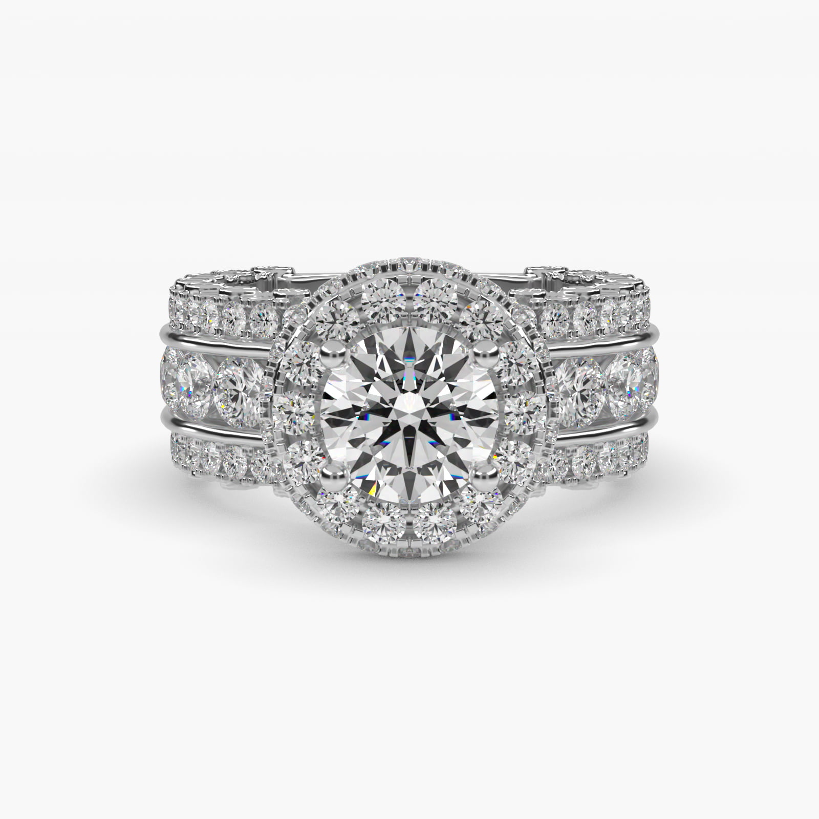 Halo 2.95 CT Ring in 14K White Gold