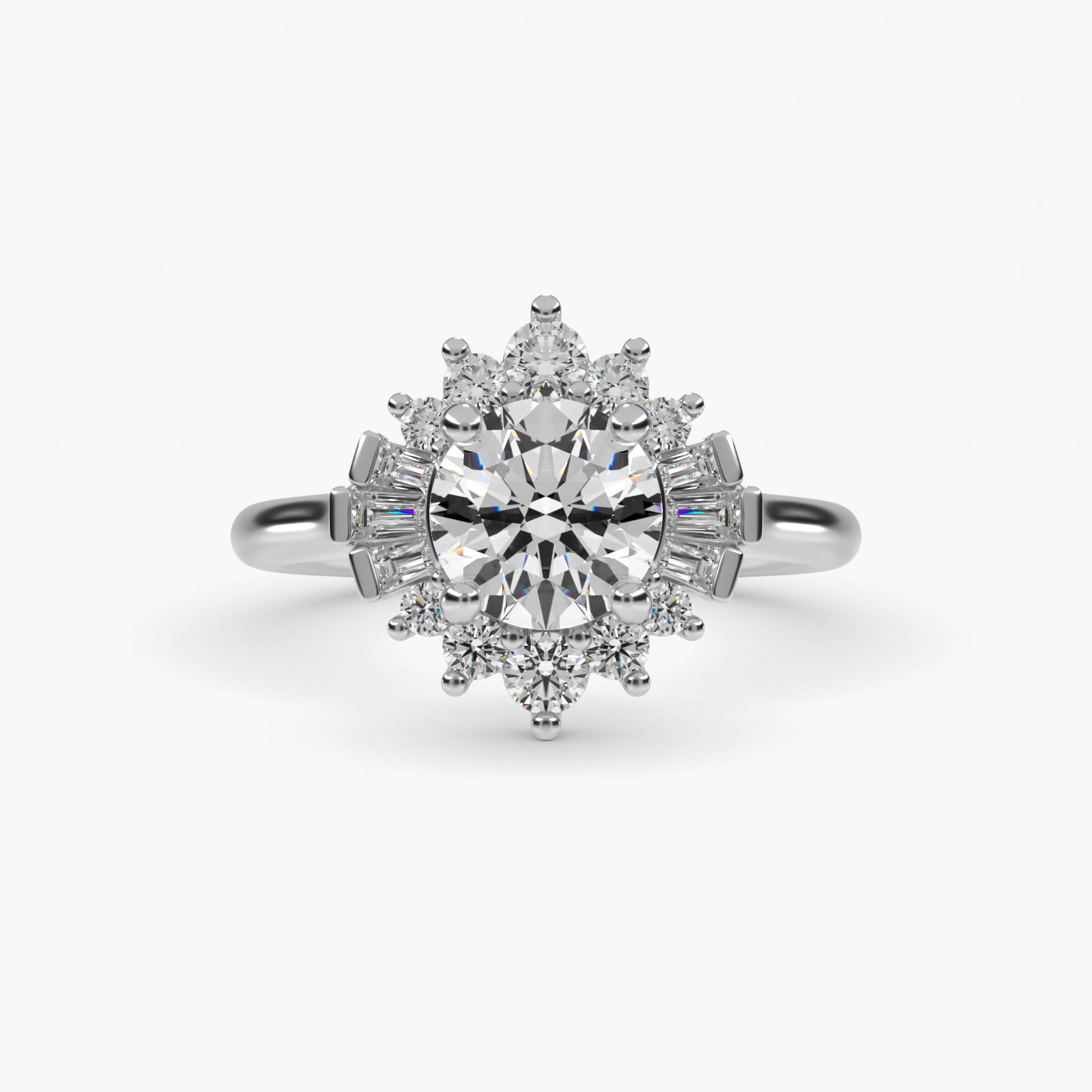 Halo 1 CT Ring in 14K White Gold