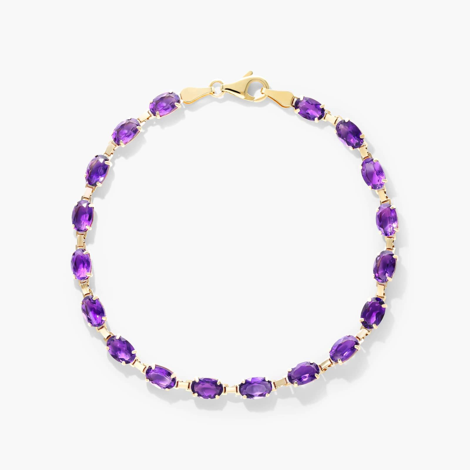 Purple bridal and special occasion jewelry - Amethyst Line Bracelet In 14k Yellow Gold By James Allen