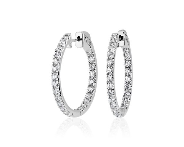 The Perfect Diamond Hoops in 14k White Gold (2 ct. tw.)