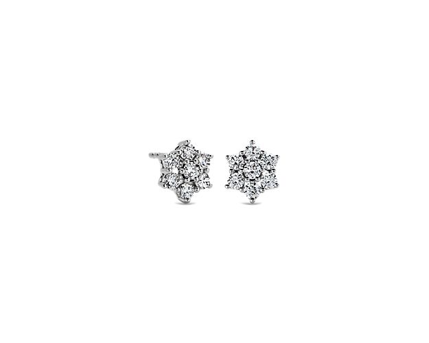 Fleur Diamond Stud Earrings in 14k White Gold (1/2 ct. tw.)