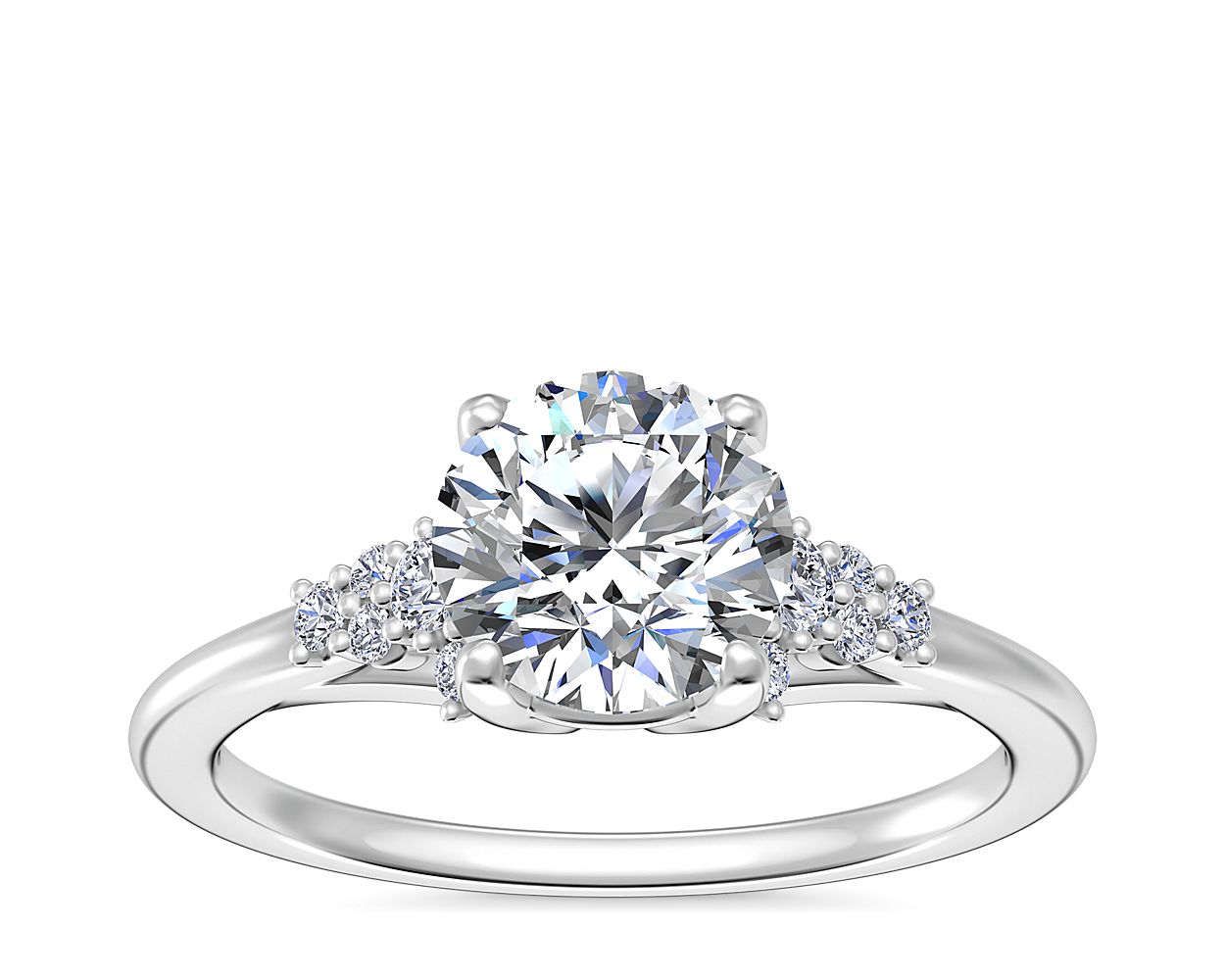 Petite Constellations Diamond Engagement Ring in 14k White Gold (1/8 ct ...
