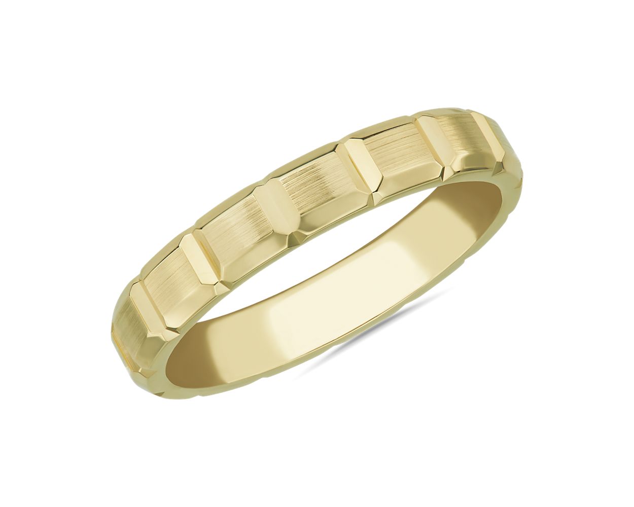 Rectangle Wedding Ring in 18k Yellow Gold (4mm)