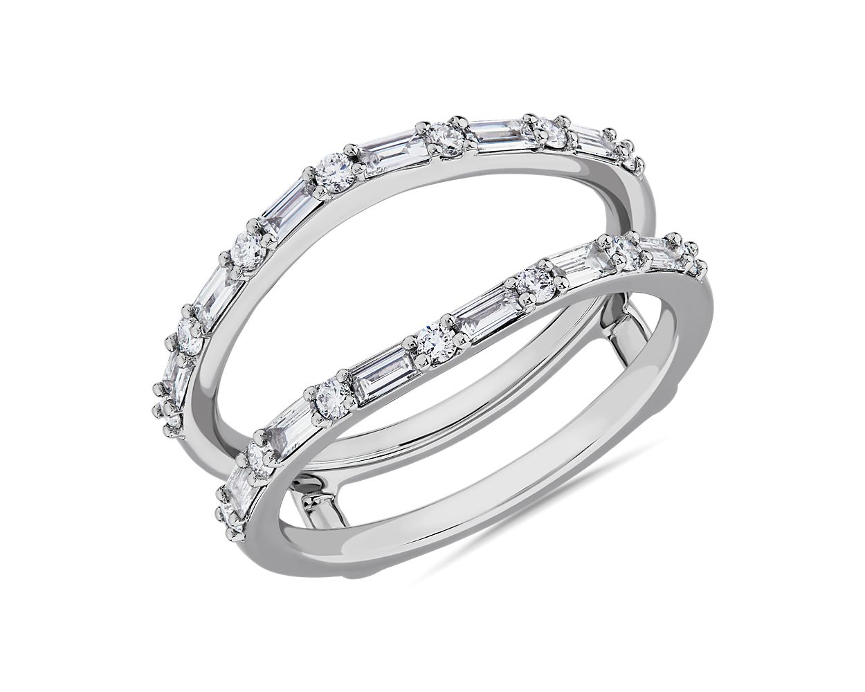 Baguette and Round Diamond Insert in Platinum (1/2 ct. tw.)