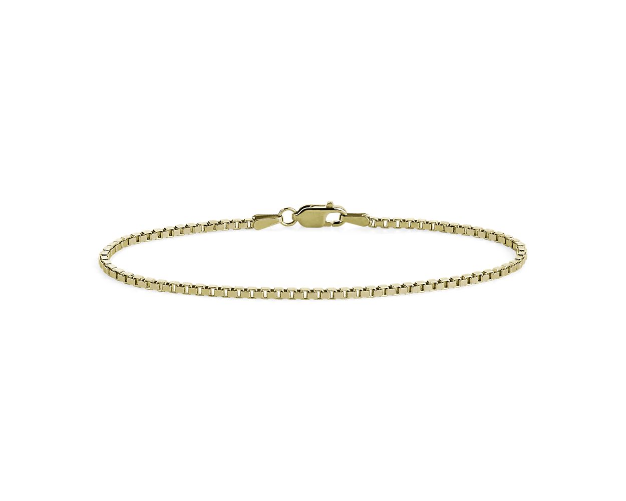 7" Box Chain Bracelet in 14k Yellow Gold (1.9 mm)
