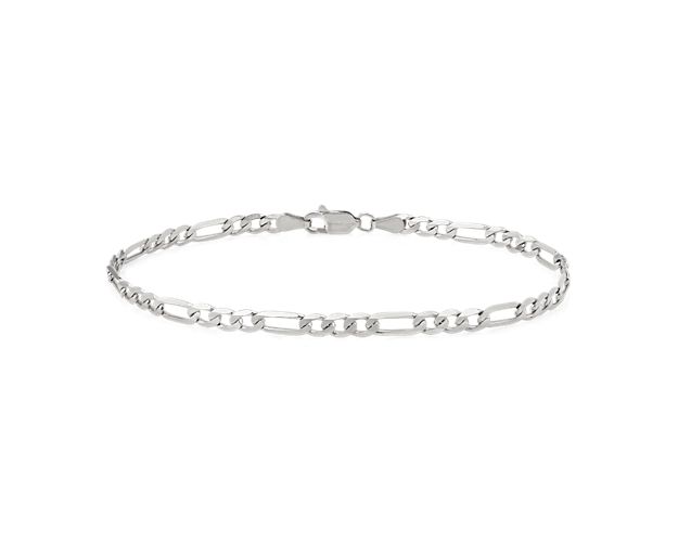 White gold Figaro chain bracelet