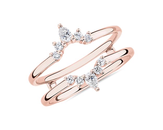 Womens 1 CT. T.W. Mined White Diamond 14K Rose Gold Wedding Ring Guard -  JCPenney
