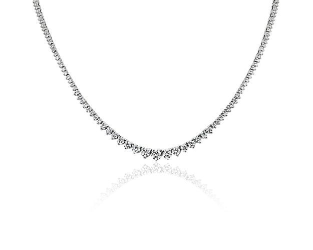 Graduated Diamond Eternity Necklace in 18k White Gold (5 ct. tw.)