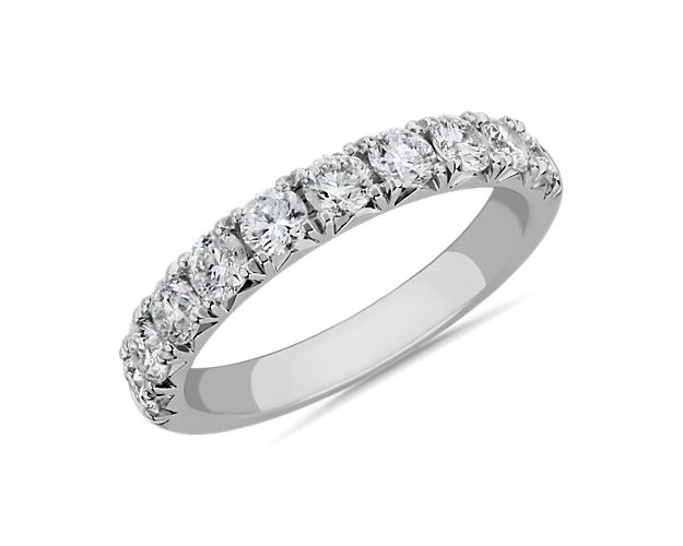 French Pavé Diamond Anniversary Ring in Platinum (1 ct. tw.)