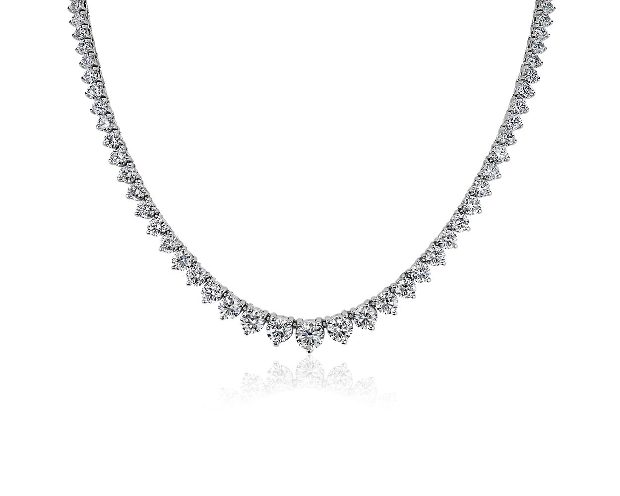 Graduated Diamond Eternity Necklace in 18k White Gold (20 ct. tw.)
