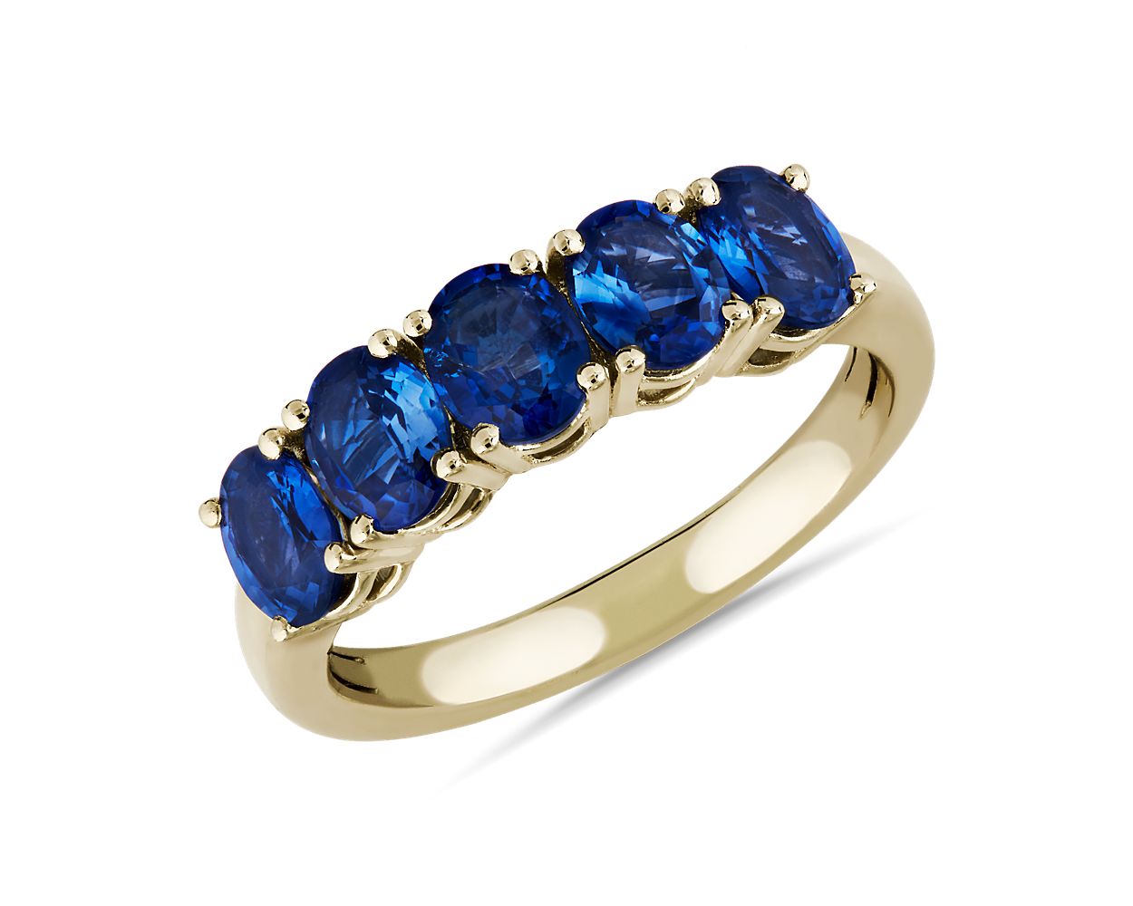 5 Stone Oval Sapphire Ring In 14k Yellow Gold 5x4mm 5-stone-oval-sapphire-ring-in-14k-yellow-gold-5x4mm