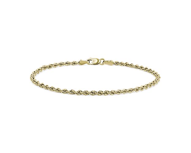 7" Rope Chain Bracelet in 14k Yellow Gold (2.5 mm)