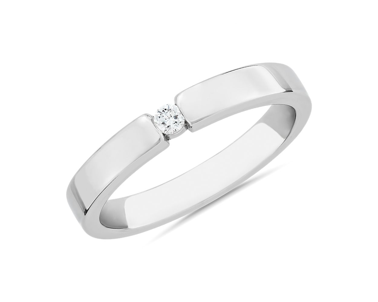 Channel Set Solitaire Channel-Set Solitaire Diamond Ring in Platinum (1/20 ct. tw.)