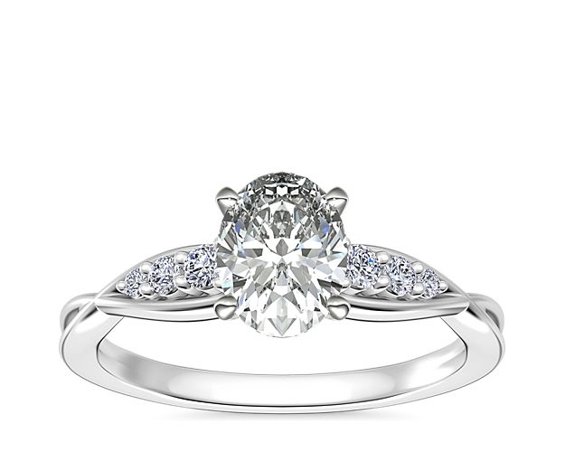 Delicate Twist Petite Diamond Engagement Ring in 14k White Gold (1/10 ct. tw.)