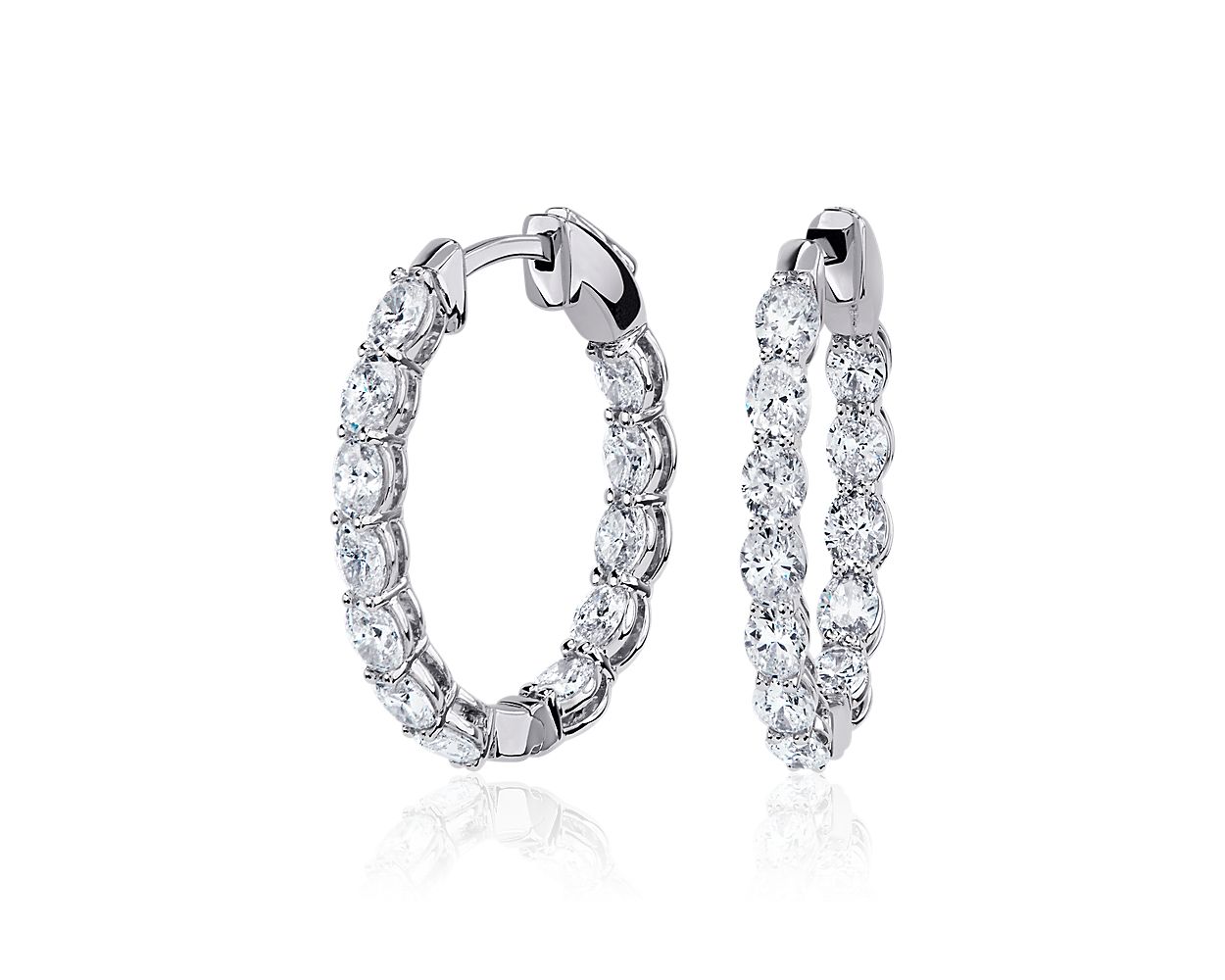 Round Diamond Hoop Earrings – Solitaire Jewels