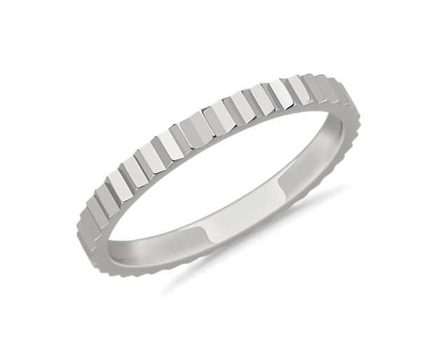 Stackable Vertical Mirrors Ring In Platinum