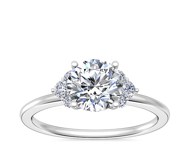 Demi Cluster Round Diamond Engagement Ring in 14k White Gold