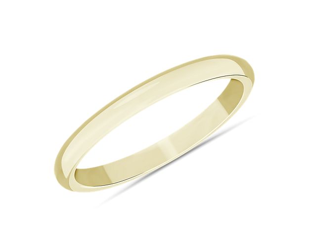 Mid-weight Comfort Fit Wedding Ring in 14k Yellow Gold (2mm)