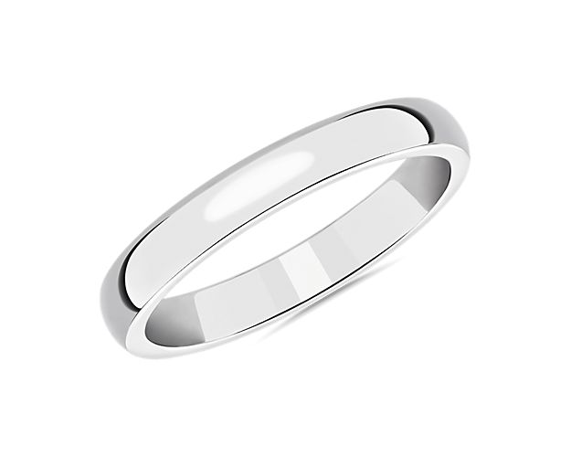 Mid-weight Comfort Fit Wedding Ring in Platinum (3mm)