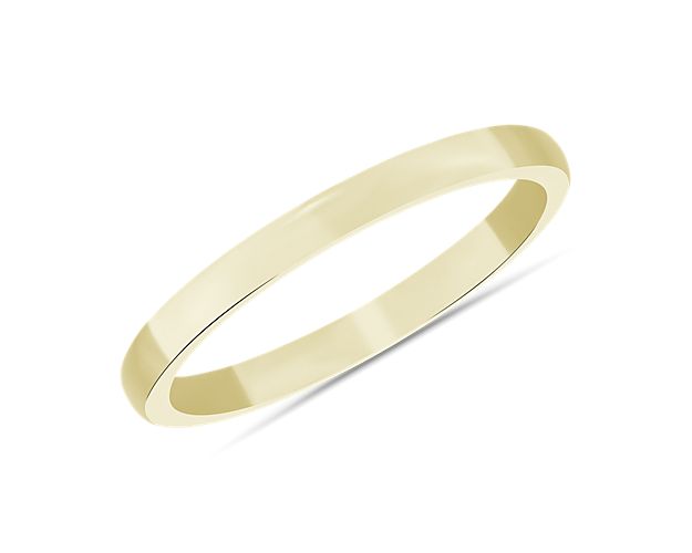 Low Dome Comfort Fit Wedding Ring in 18k Yellow Gold (2mm)
