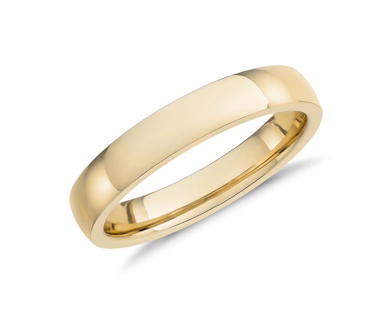 Low Dome Comfort Fit Wedding Ring in 18k Yellow Gold (4mm)