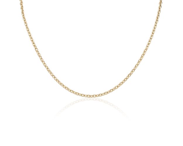 18" Round Open Link Cable Chain in 14k Yellow Gold (3.2 mm)