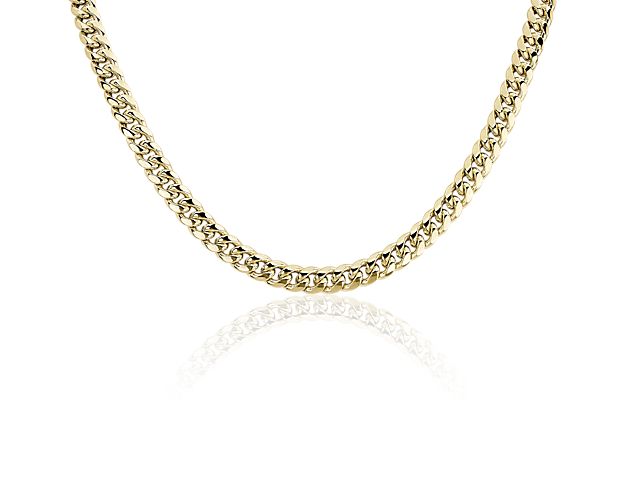 14K Gold Solid Miami Cuban Link Chain Necklace
