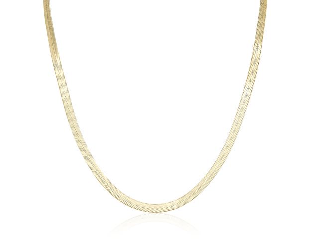 Luxurious 14k Italian yellow gold lets this seamless 18" herringbone chain shine all day long.