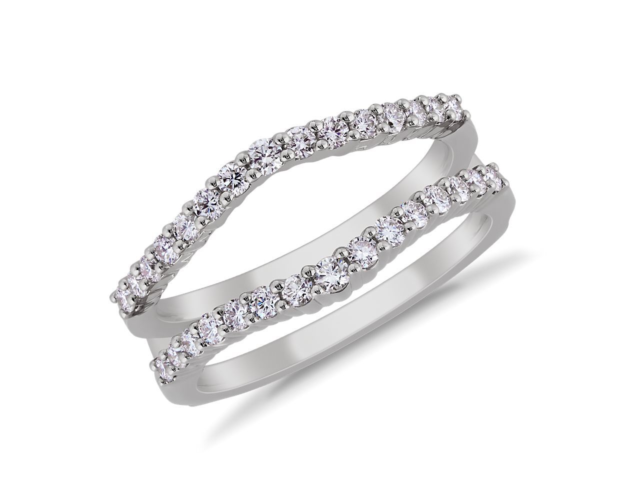 Curved Pavé Diamond Ring Insert in 14k White Gold (1/2 ct. tw.)