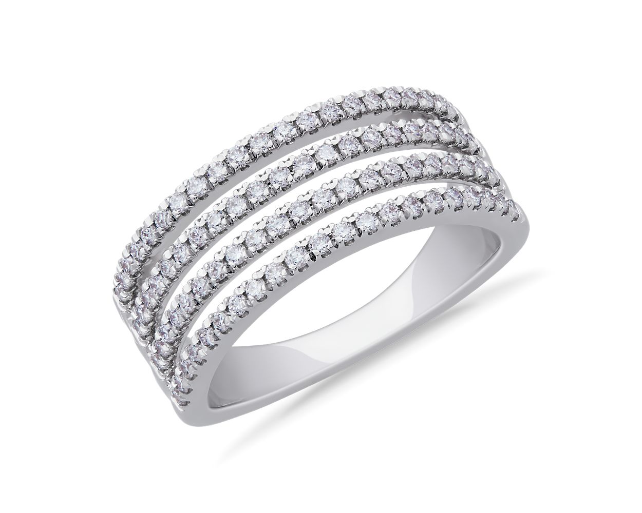 Quad Stacked Diamond Pavé Ring in Platinum (1/2 ct. tw.)