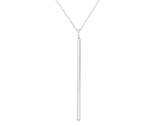 Add subtle embellishment to your everyday style with this vertical bar pendant. Crafted in polished sterling silver, this 2-inch bar is suspended from a long 30-inch chain, making this minimal necklace perfect for layering.