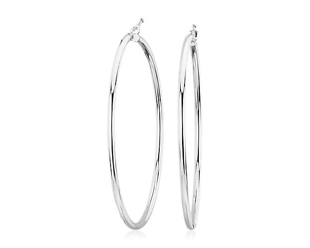 As essential as your go-to tee shirt, these 14k white gold hoop earrings are made to be worn all day, every day so your ear stack is always on point.