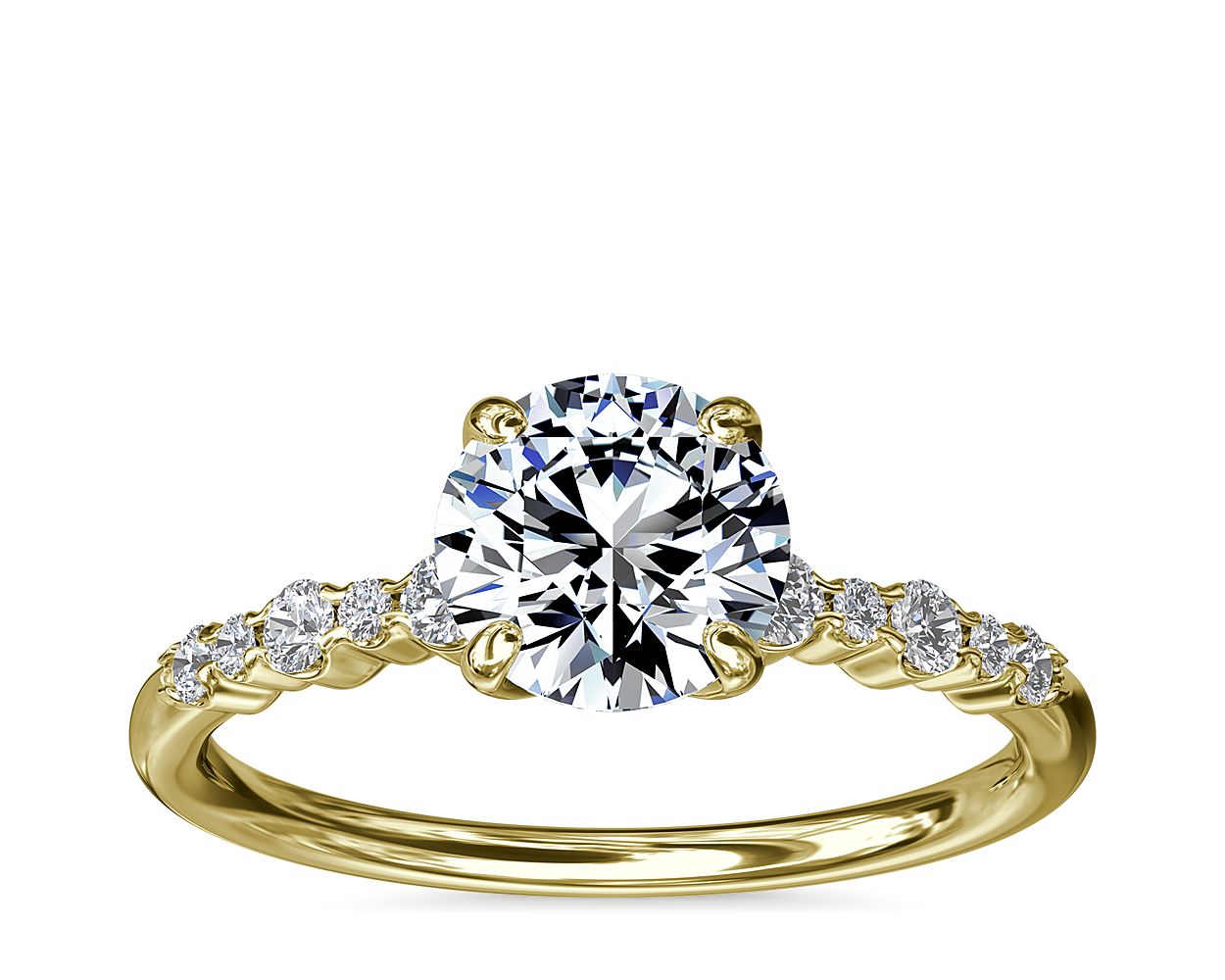 Crescendo Petite Diamond Engagement Ring in 14k Yellow Gold (1/6 ct. tw.)