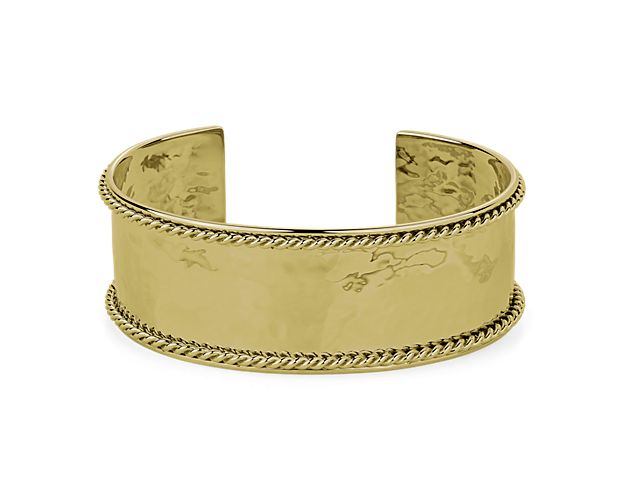 Elegance wraps around easily with this show-stopping cuff bracelet in high-polished 14k Italian yellow gold.