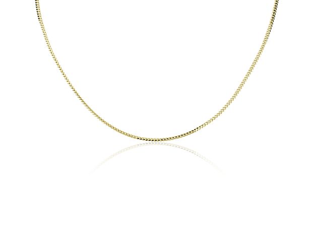 An everyday classic with timeless appeal, this 24" super versatile 1.3mm Franco Chain in 14k yellow gold is a great piece for layering or wearing solo. We love it with everyday basics like your favorite tee, but it plays well with just about anything you choose to pair it with.