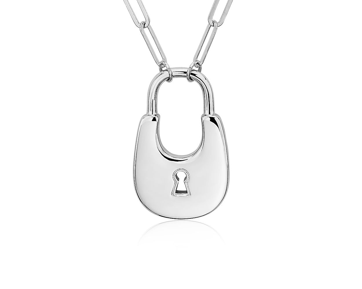 Sterling Silver Padlock Necklace (removable pendant)